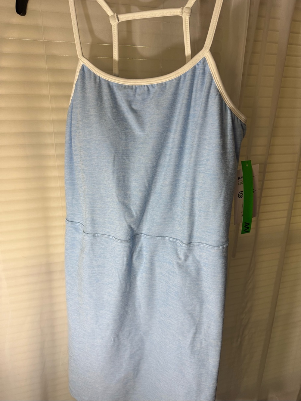 Butter Light Blue Mini Dress with White Trim